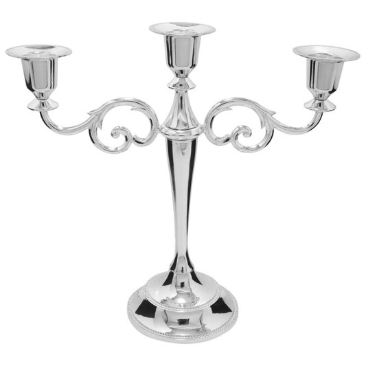 Silver 3 Arm Candelabra