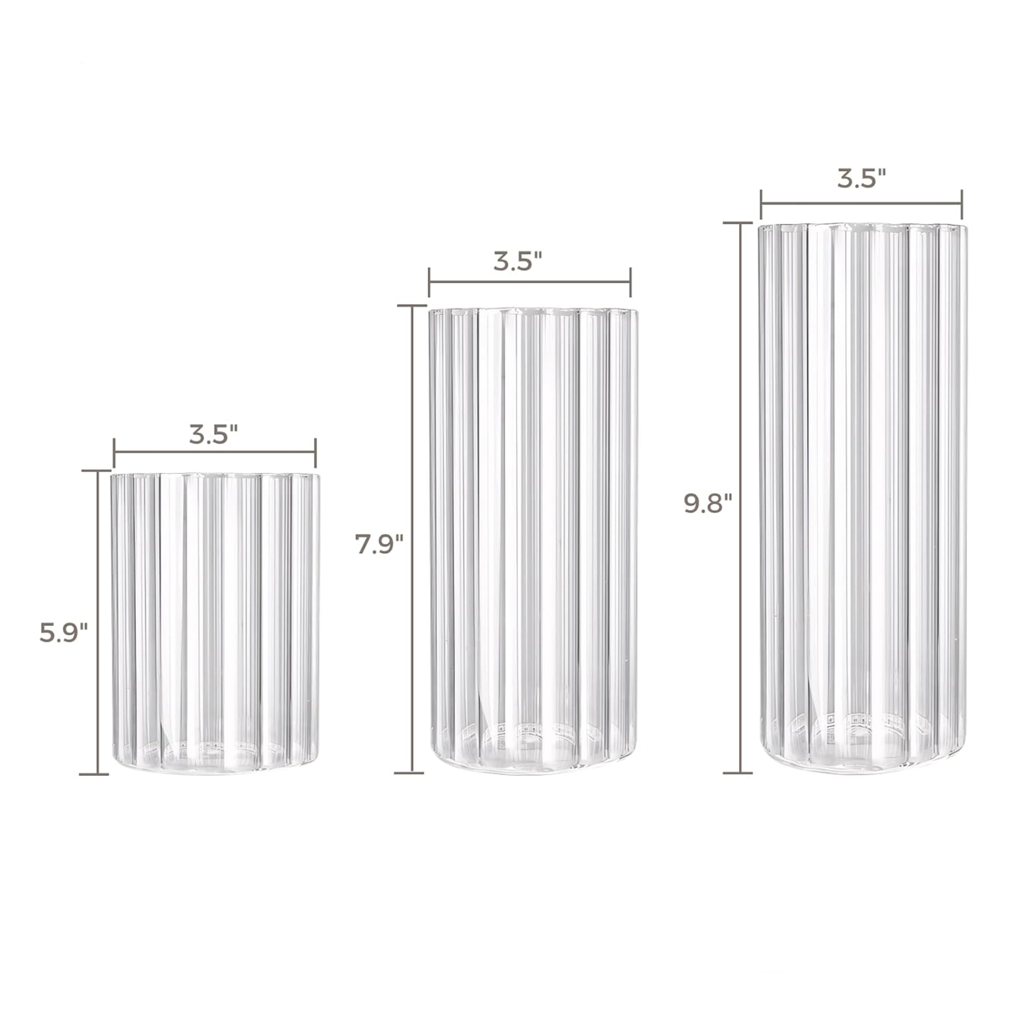 Ribbed Glass Hurricane