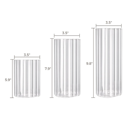 Ribbed Glass Hurricane