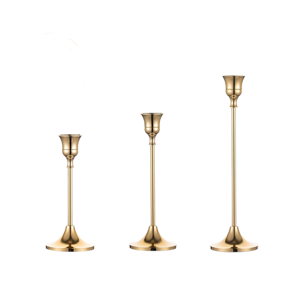 Gold Taper Holder Set of 3