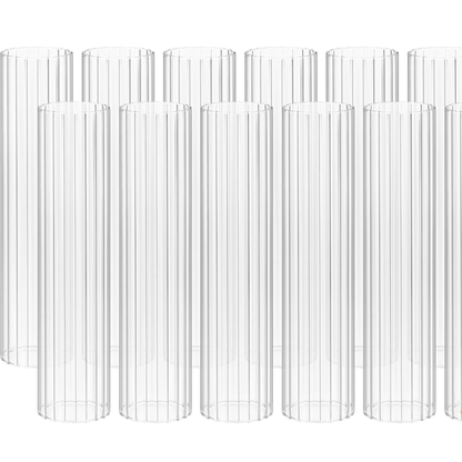 Clear plastic cups with straws on a white background